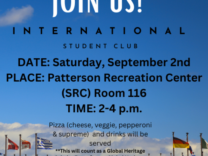 Intl Student Club mtg flyer